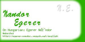 nandor egerer business card